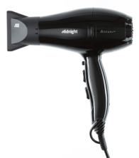 Фен DEWAL PRO MIDNIGHT, черный, вес 550гр, 2000Вт, ионизация, 2 нас, провод 3м