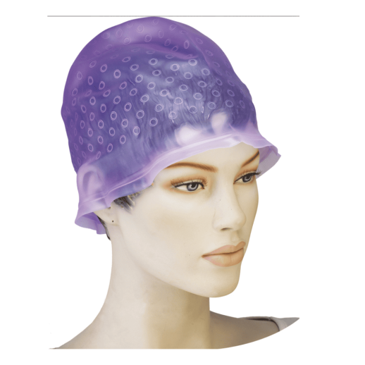 CA091-A Шапочка "Dewal" для мелирования, с крючком,силикон,фиолетовая