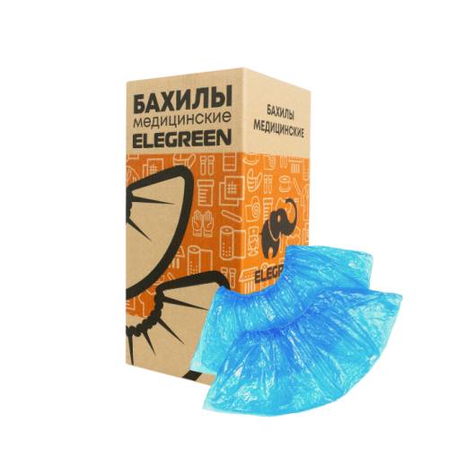 Бахилы медицинские арт.ПНД-9/2р-С-удл №1000/6000 в евроблоке Elegreen Станоарт (с 2-ой рез)