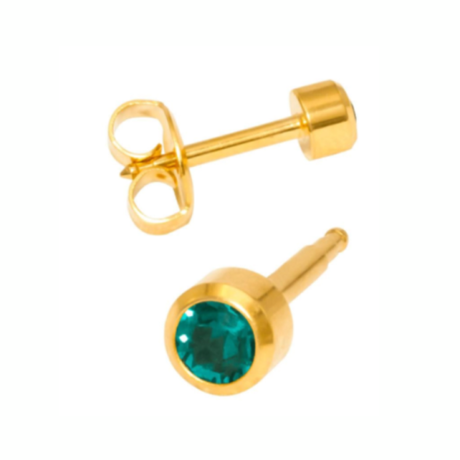 Камень Голубой Циркон месяц декабрь позолоченный