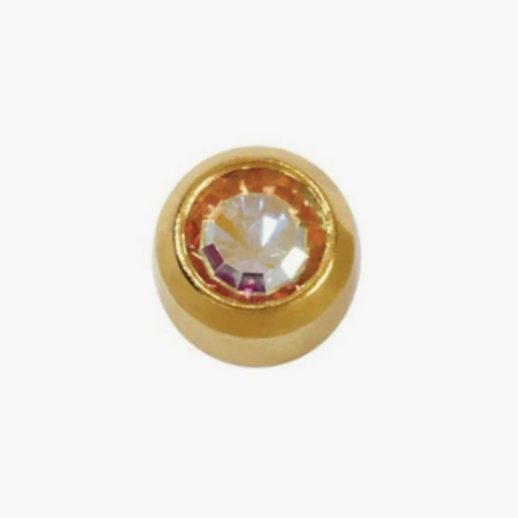 Камень горный хрусталь позолоченный