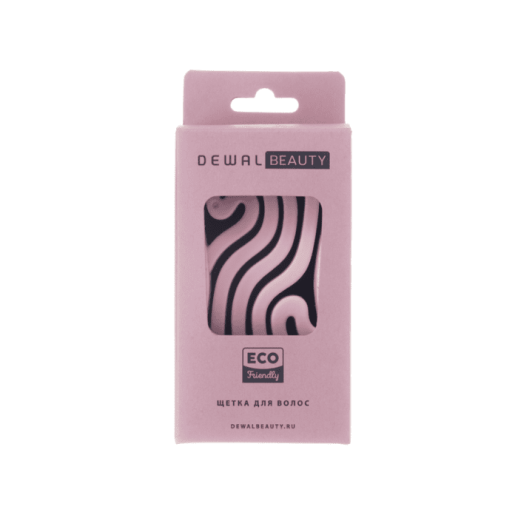 Щетка Dewal Beauty серия " Wave", продувная, с нейлоновым штифтом, форма волна, цвет розовый