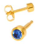 Камень Сапфир месяц сентябрь позолоченный