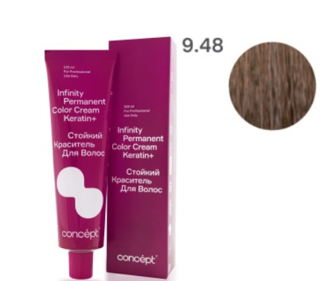 INFINITY Permanent Color 9.48 Светлый блондин медно-жемчужный, в метал.тубе100 мл.