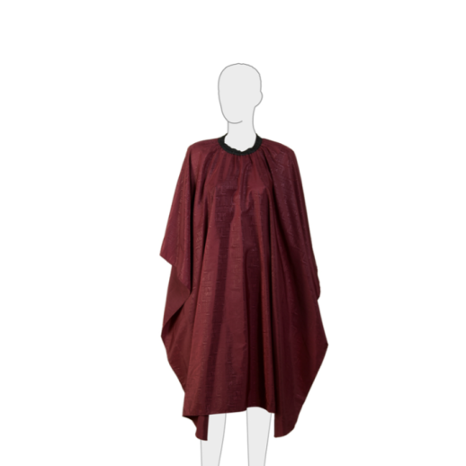 Пеньюар для стрижки DEWAL "Буквы", полиэстер, c рисунком , ,бордовый 128х148см, на крючках