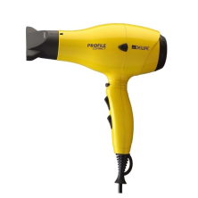 Фен DEWAL PROFILE COMPACT, желтый, вес 600гр, размер 19 см, 2000Вт, ионизация, 2 насадки, провод 2,8