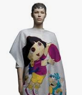 Пеньюар для стрижки DEWAL "Даша путешественница" детский, полиэстер,белый 95х120см, на крючках