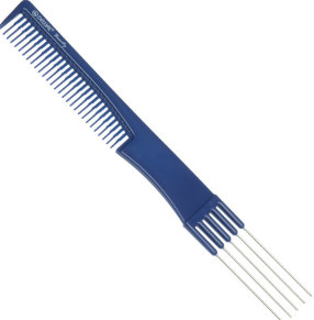 Расческа Dewal Beauty для начеса с металлическими зубцами, синяя 19,0 см