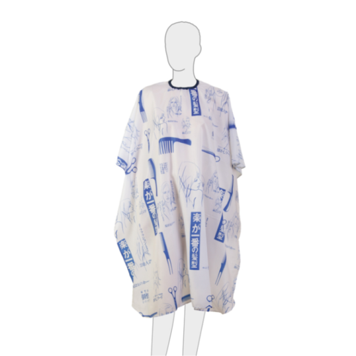 Пеньюар для стрижки Dewal "Ножницы", полиэстр,черный 115x146 см на крючках