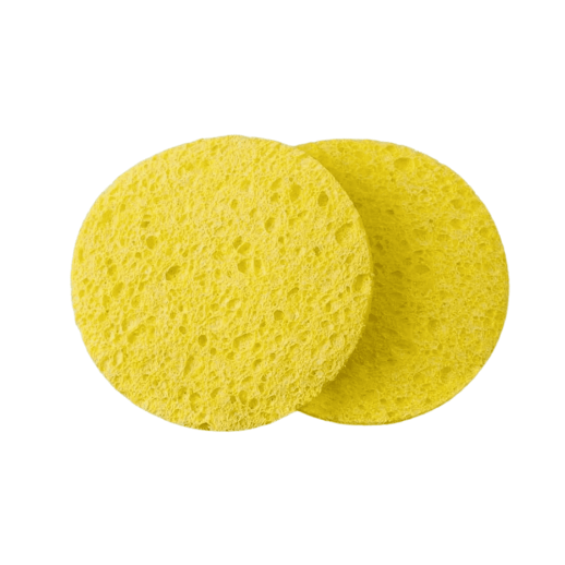 Спонж Dewal Beauty для снятия макияжа, желтый, 85 x 85 x 10 мм, 2 шт