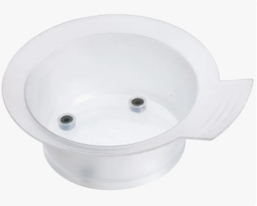 Чаша для краски DEWAL прозрачная,с ручкой с резинкой на дне 240 мл