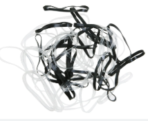 RES032 Резинки для волос Dewal,силконовые,черн/белые midi 50 шт/уп