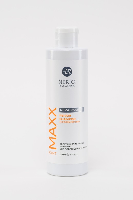 MAXX Point Восстанавливающий шампунь для поврежд.волос Repair&Shine с  морским коллагеном, 250  мл