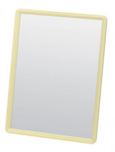 Зеркало Dewal Beauty настольное, в желтой оправе, на пластиковой подставке, 15*20 см