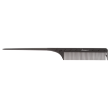 Расческа рабочая DEWAL "CARBON black" комбинированная, черная, 18.5 см