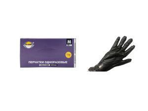 Перчатки эластомер, черные (размер М,L)