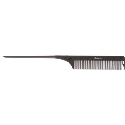 Расческа рабочая DEWAL "CARBON black" комбинированная, черная, 23 см