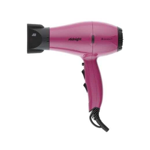 Фен DEWAL PRO MIDNIGHT, ягодный, вес 550гр, 2000Вт, ионизация, 2 нас, провод 2,8м