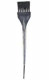 Кисть для окрашивания DEWAL,черная, с черной прямой щетиной, с силиконовой ручкой, узкая 35мм