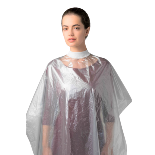 Пеньюар для парикмахерских работ, BEAJOY,ПНД, прозрачный, 100см*160см. рулон