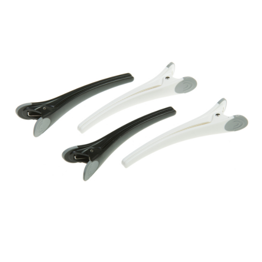 Зажим для волос DEWAL черно/белые,пластик с резиновой вставкой,11см 6 шт/уп